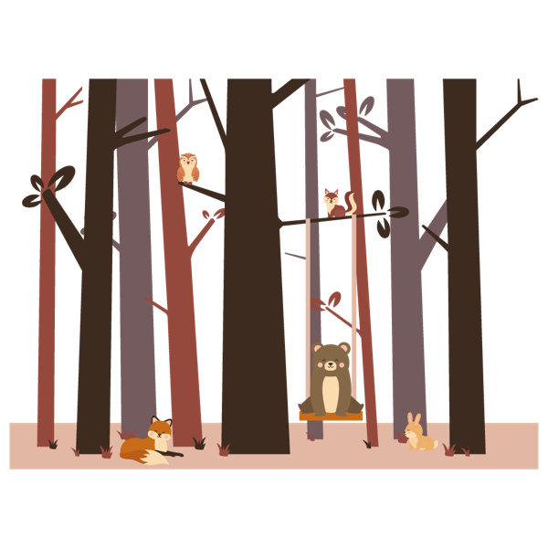 Millwood Pines Bear Fox Chipmunk & Owl Forest Animals Wall Decal Wayfair